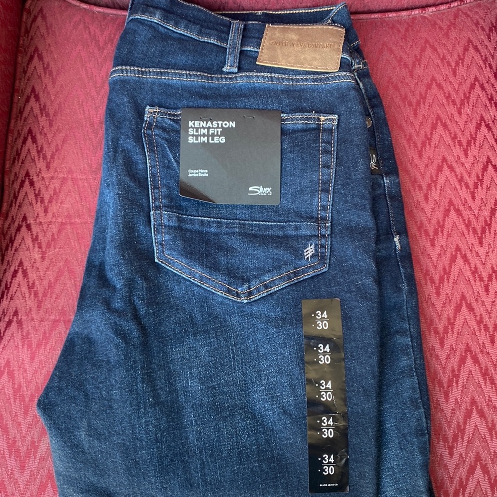 Mens Silver Jeans Kenaston Slim Fit Slim Leg